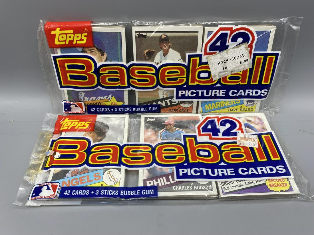 Lot of (2) 1985 Topps Baseball Sealed Grocery Rack Packs - Possible Mark McGwire, Roger Clemens, (1 of 2)