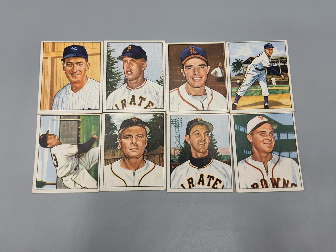 (8) 1950 Bowman Baseball Cards Mid Grade (1 of 2)