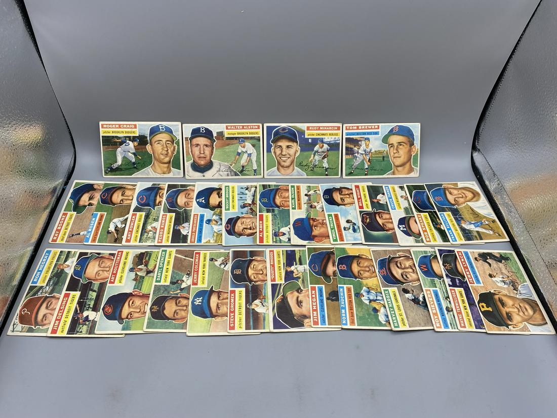 1956 Topps Lot of 30 Assorted Cards - Varying Conditions (1 of 10)