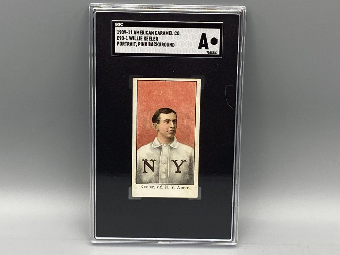 1909-11 American Caramel E90-A Willie Keeler Pink Portrait SGC Authentic (1 of 2)