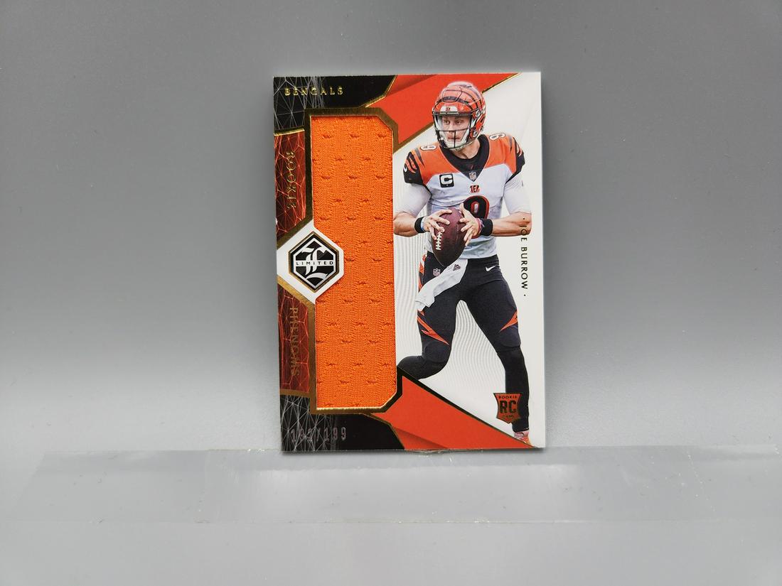 2020 Panini Limited Joe Burrow #RP-JB Rookie Patch 192/199 (1 of 2)