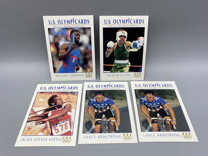 1992 US Olympic Hopefuls Michael Johnson #87, Oscar De La Hoya #23, Jackie Joyner-Kersee #88, &: 1992 US Olympic Hopefuls Michael Johnson #87, Oscar De La Hoya #23, Jackie Joyner-Kersee #88, & Lance Armstrong #31