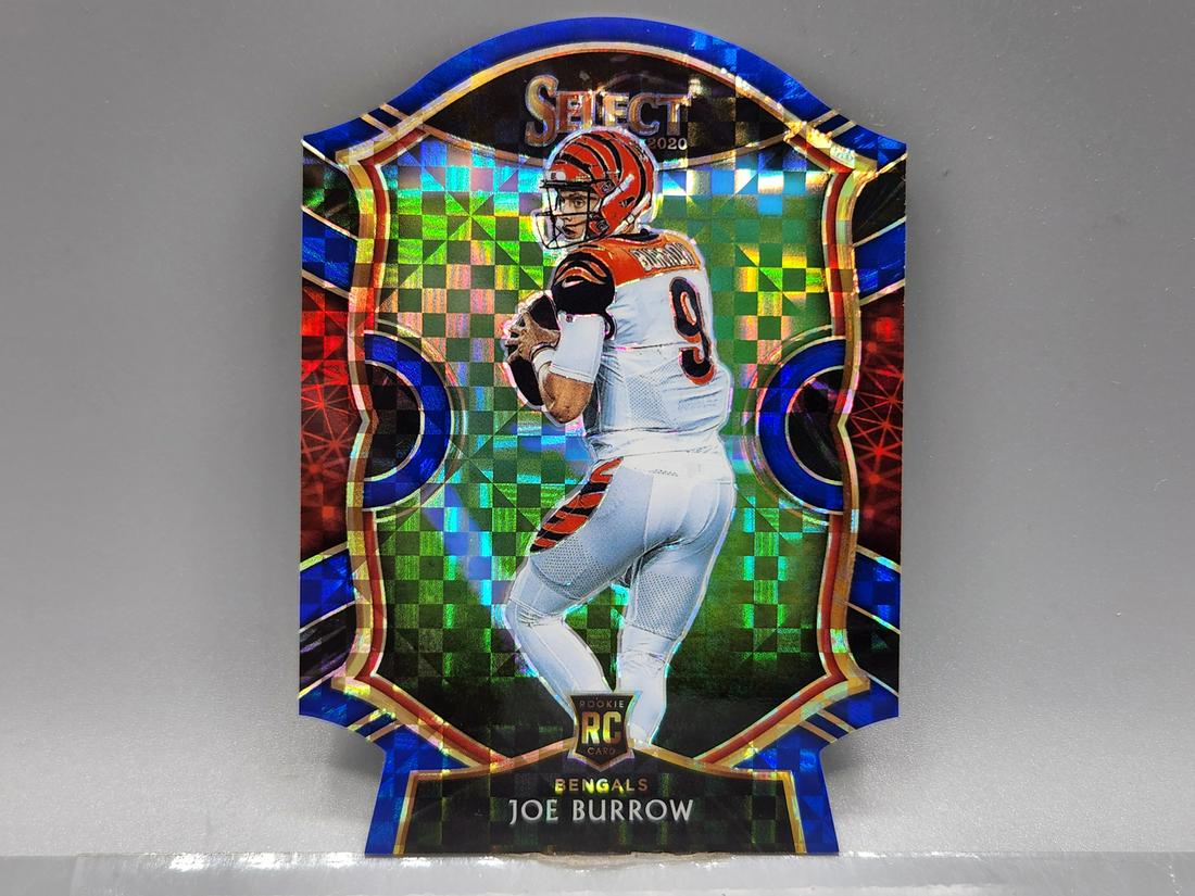 2020 Panini Select Joe Burrow #46 Rookie Blue Prizm Die Cut - Gorgeous (1 of 2)