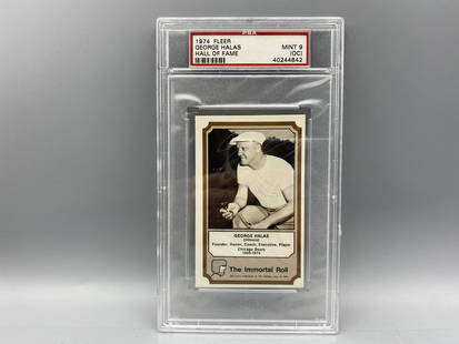 1974 Fleer George Halas Hall of Fame PSA Mint 9 (OC): 1974 Fleer George Halas Hall of Fame PSA Mint 9 (OC)