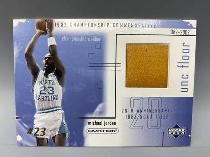 2001 Upper Deck Michael Jordan UNC Authentic Floor Piece Card #MJF4: 2001 Upper Deck Michael Jordan UNC Authentic Floor Piece Card #MJF4