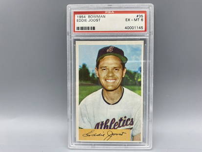 1954 Bowman Eddie Joost #35 PSA EX-MT 6: 1954 Bowman Eddie Joost #35 PSA EX-MT 6