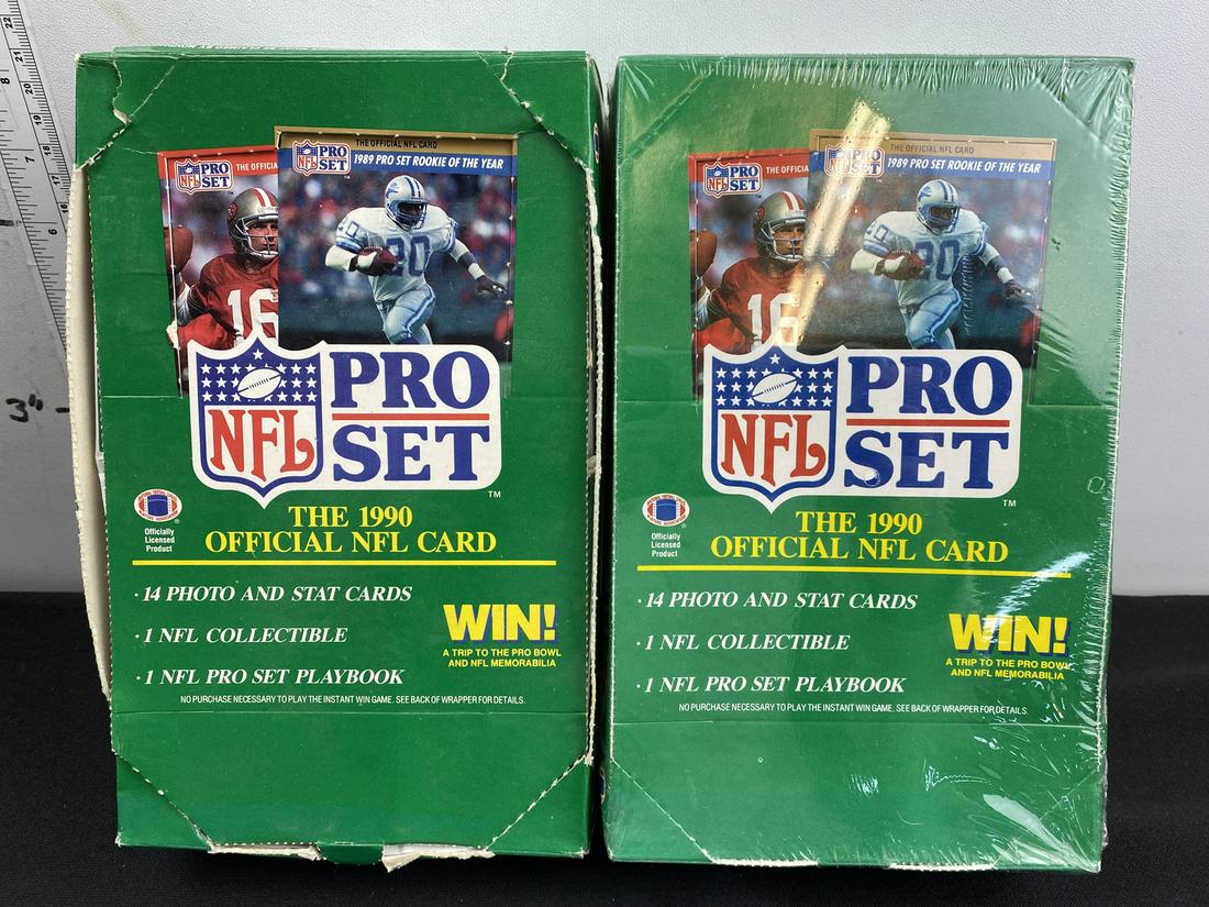 Lot of (2) 1990 Pro Set Football Unopened Boxes - 1 Is Opened (1 of 2)