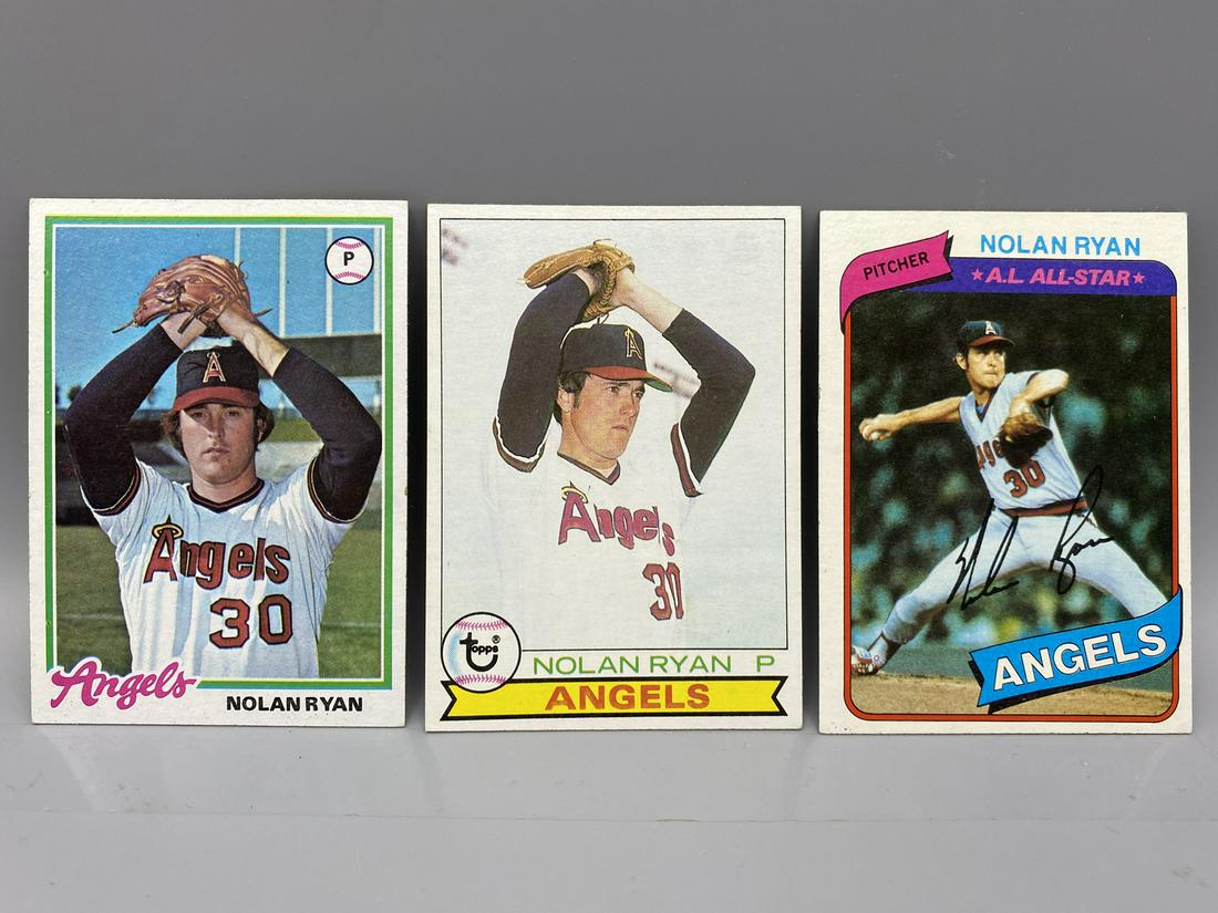 1978 Topps Nolan Ryan #400, 1979 Topps Nolan Ryan #115, & 1980 Topps Nolan Ryan #580 - Varying (1 of 2)