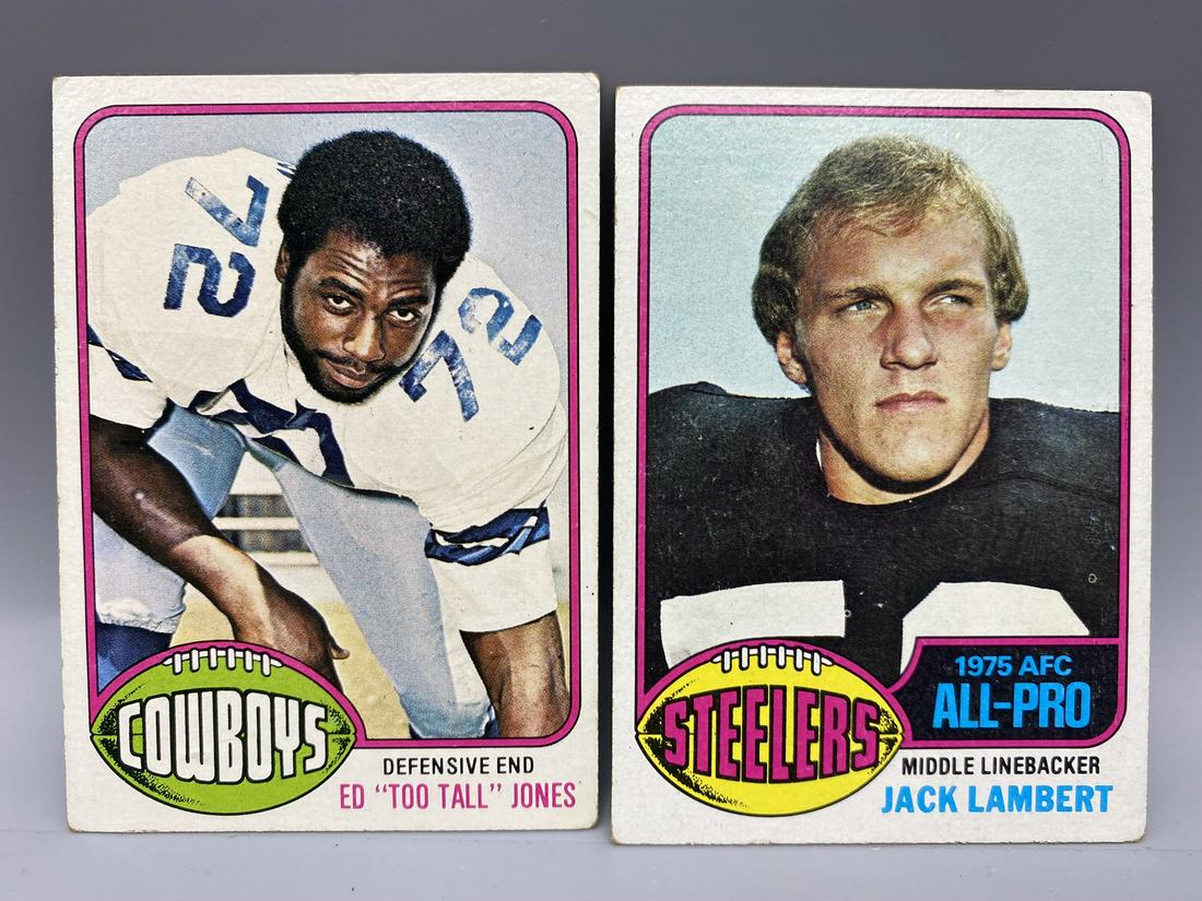 1976 Topps Ed "Too Tall" Jones RC #427 & Jack Lambert RC #220 (1 of 2)