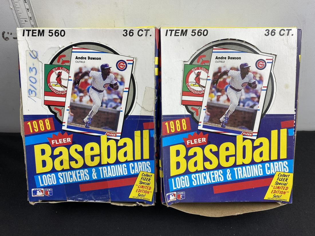 Lot of (2) 1988 Fleer Baseball Unopened Boxes: Lot of (2) 1988 Fleer Baseball Unopened Boxes