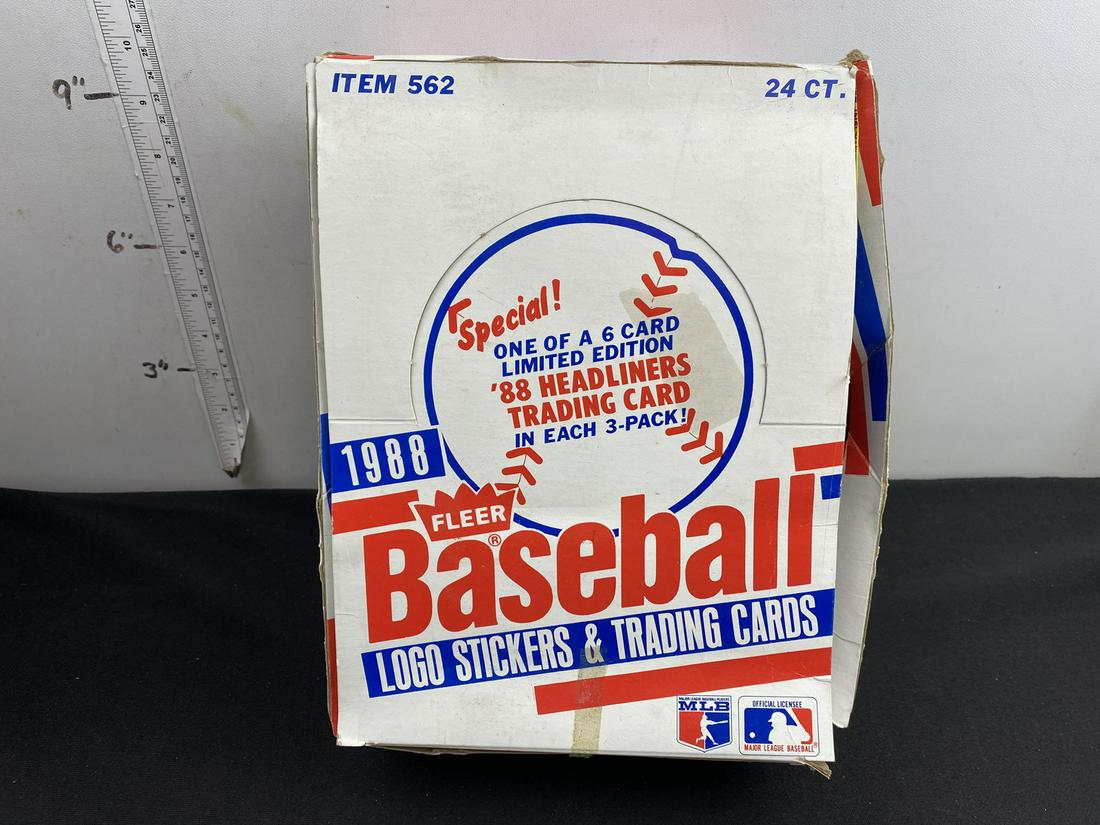 1988 Fleer Baseball Unopened Rack Pack Box - Missing 1 Pack: 1988 Fleer Baseball Unopened Rack Pack Box - Missing 1 Pack