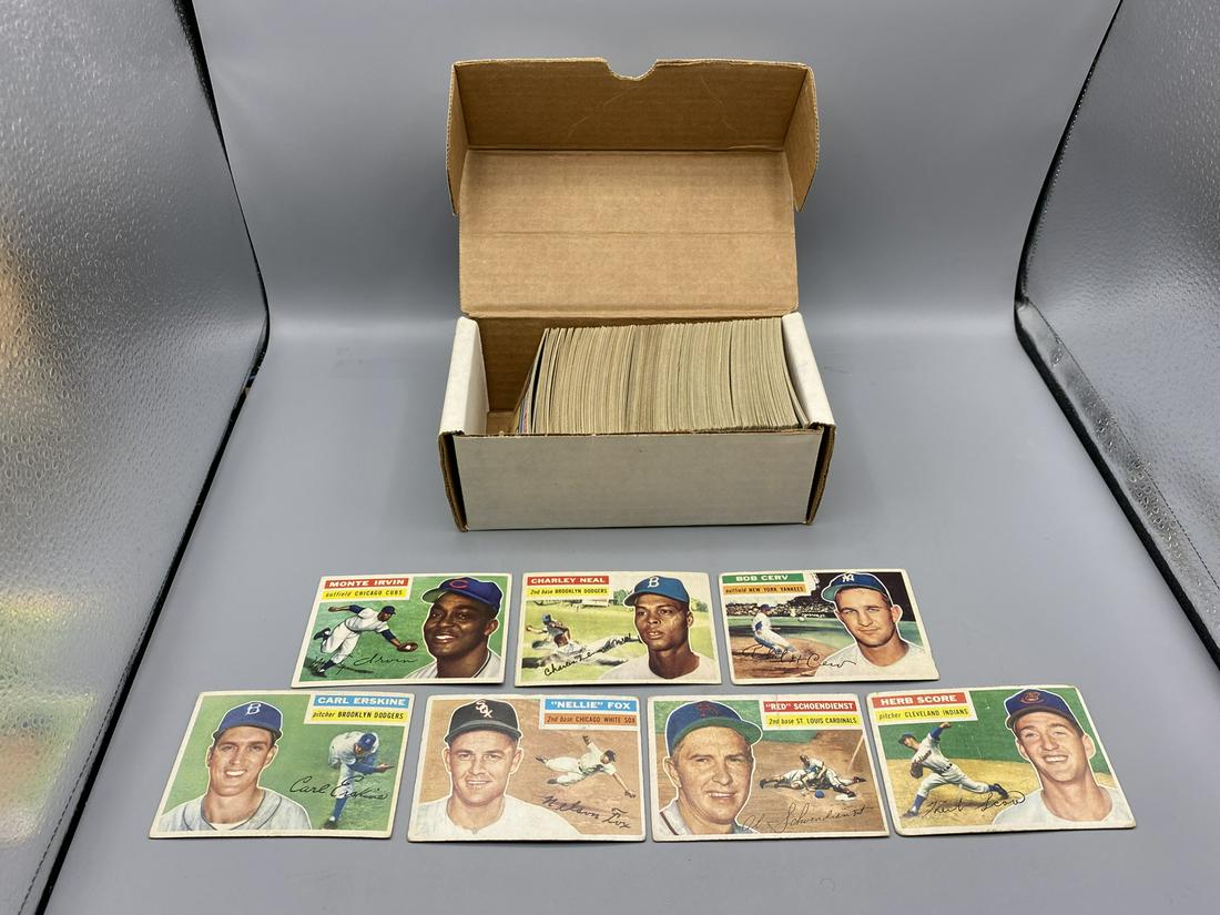 1956 Topps Baseball Partial Set W/ Some Stars - Approx. 250 Cards - Low to Mid Grade Condition (1 of 12)
