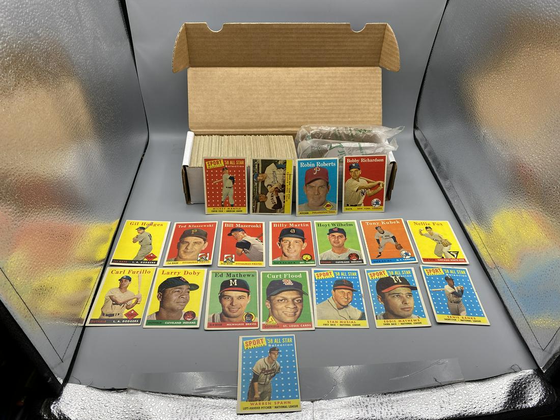 1958 Topps Baseball Partial Set W/ Some Stars - 300+ Cards - Low To Mid Grade Condition (1 of 15)