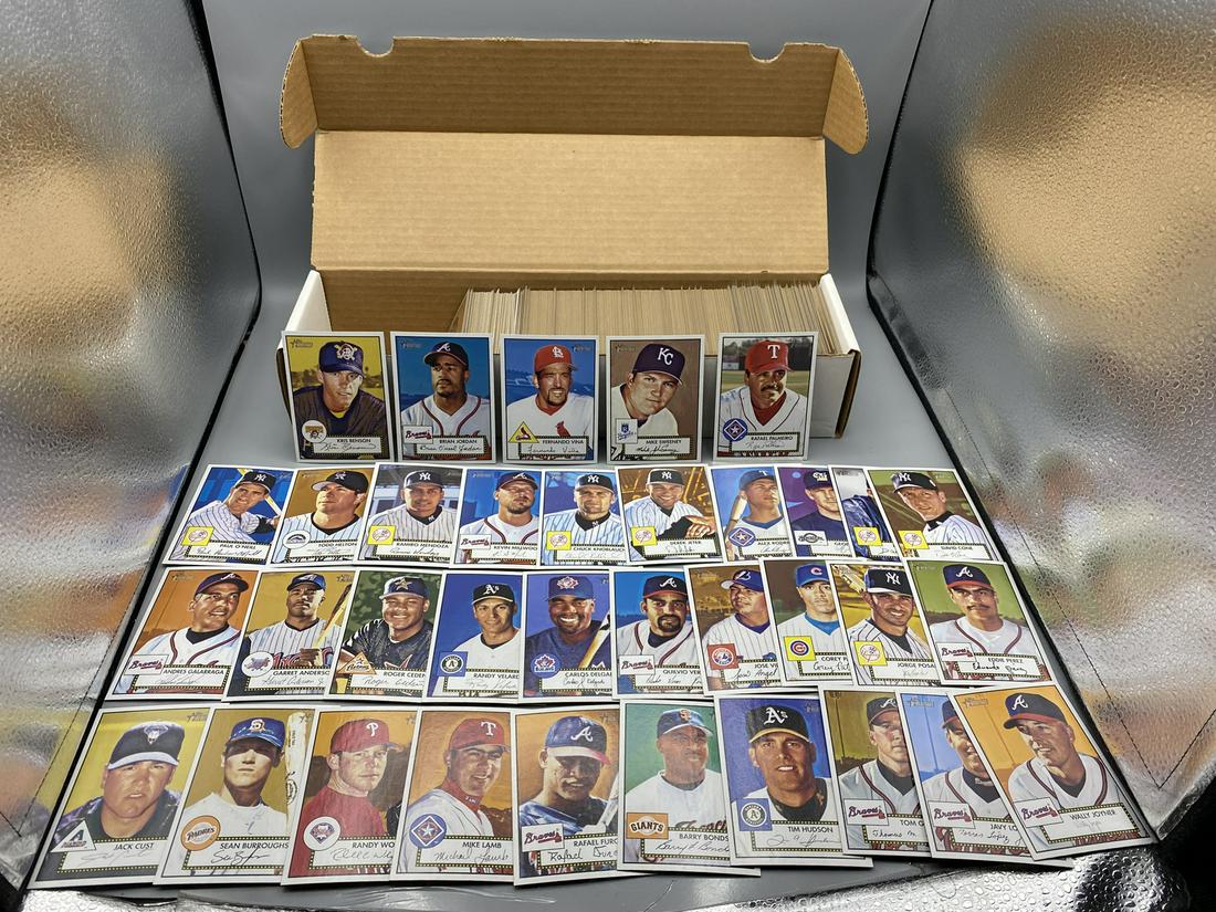 2001 Topps Heritage Baseball Complete Set 1-407 including short prints - Low numbers are mixed red: 2001 Topps Heritage Baseball Complete Set 1-407 including short prints - Low numbers are mixed red and black backs - Extra red back low numbers and inserts