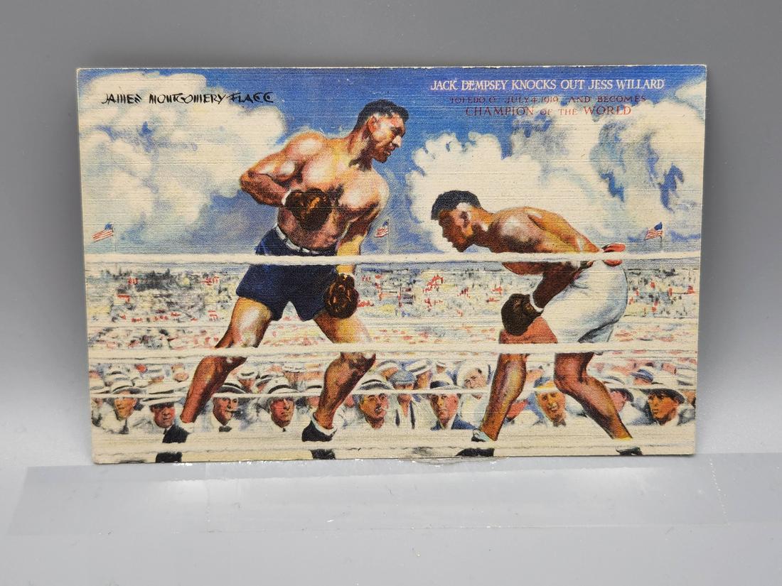 1930's Vintage Postcard Jack Dempsey HOF (1 of 2)