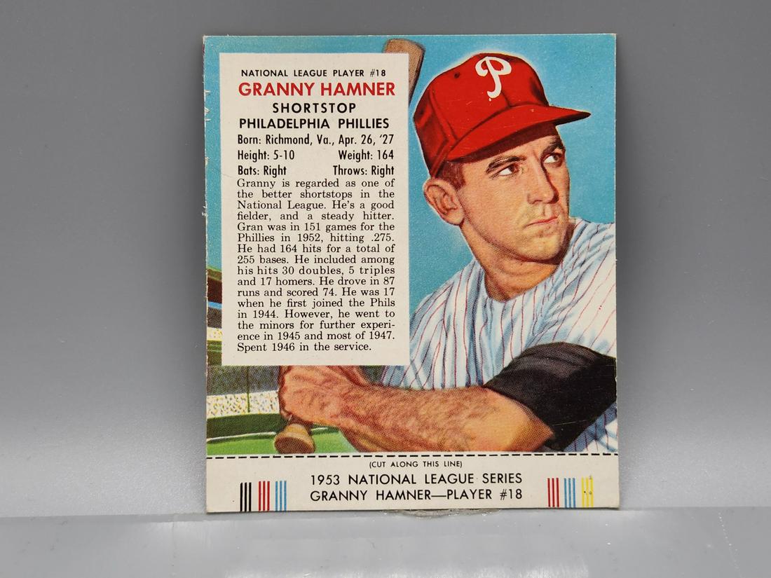 1953 Red Man Granny Hamner #18: 1953 Red Man Granny Hamner #18