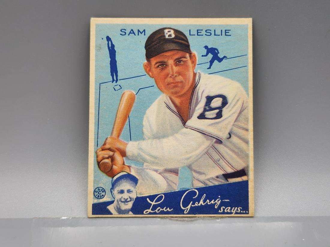 1934 Goudey Sam Leslie #49 Trimmed: 1934 Goudey Sam Leslie #49 Trimmed