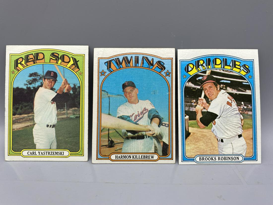 1972 Topps Carl Yastrzemski #37, Harmon Killebrew #51, & Brooks Robinson #550 (1 of 2)