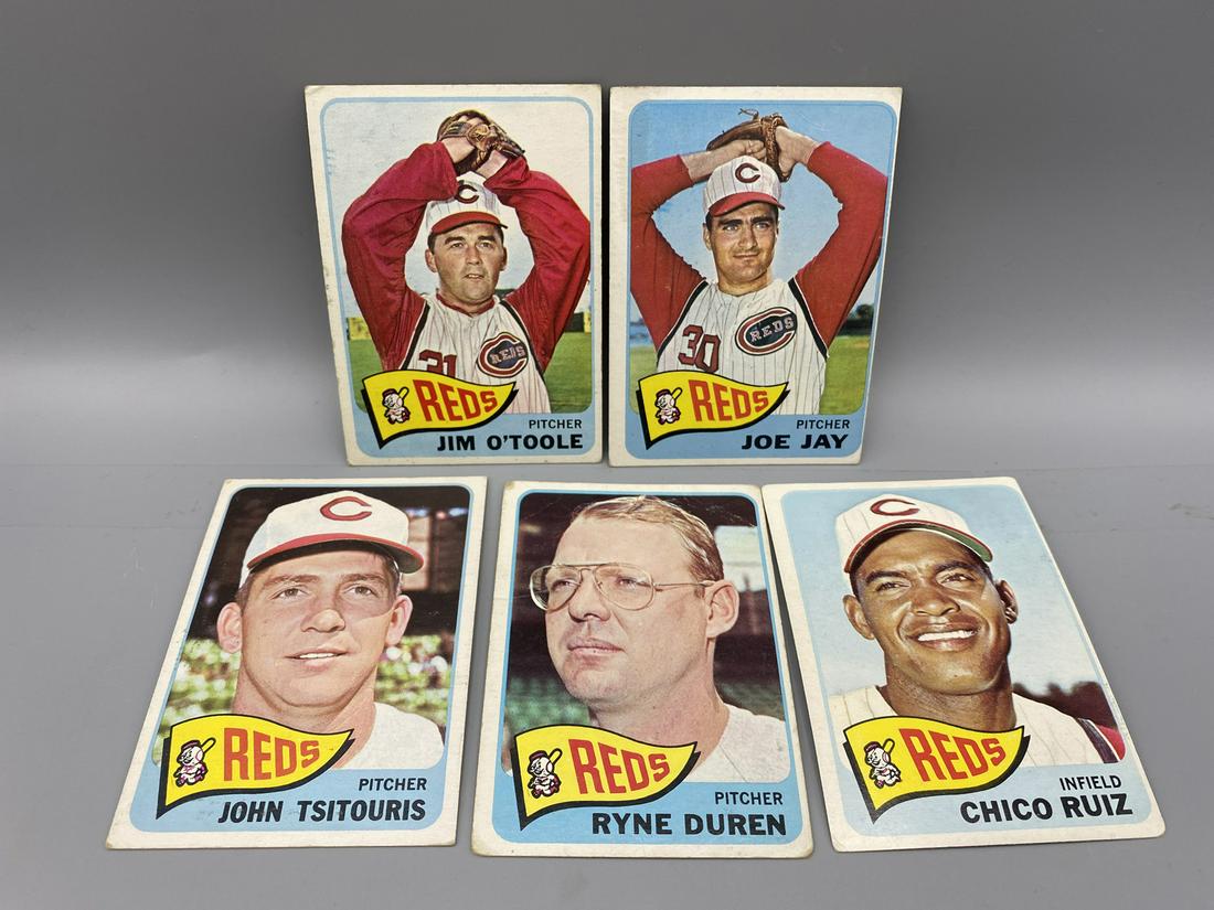 Lot of (5) 1965 Topps Cincinnati Reds Assorted Cards - Varying Conditions (1 of 2)