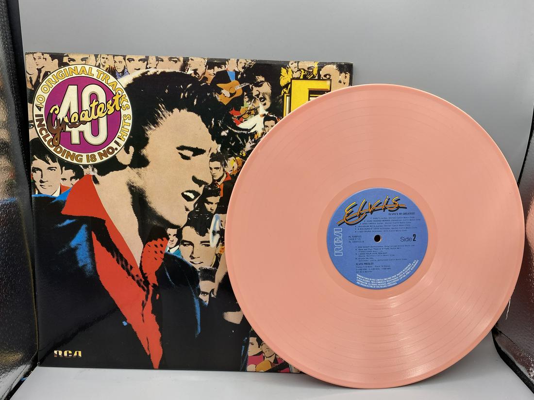 1978 Elvis Presley 40 Greatest Tracks Double Vinyl Album Special Pink Pressing - Untested For Play (1 of 15)