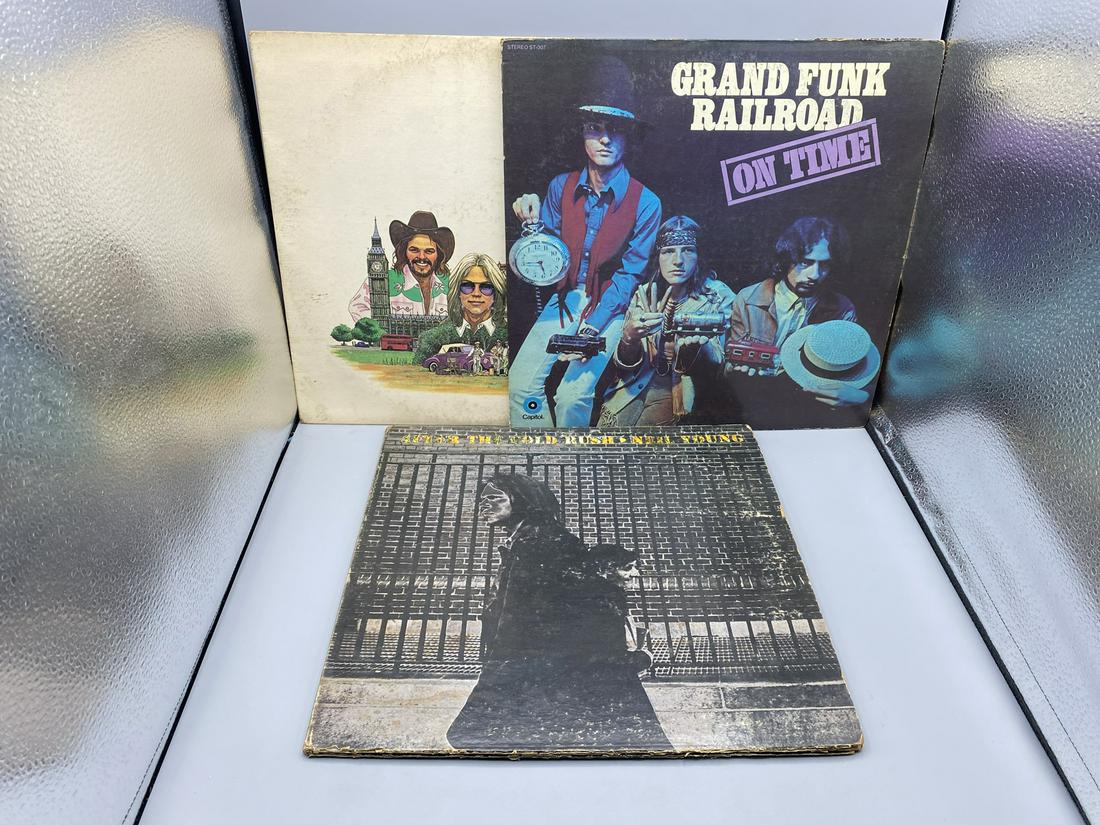 1972-75 America's Greatest Hits, 1969 The Grand Funk Railroad On Time, & 1970 Neil Young After The: 1972-75 America's Greatest Hits, 1969 The Grand Funk Railroad On Time, & 1970 Neil Young After The Gold Rush Vinyl Albums - Untested For Play Quality