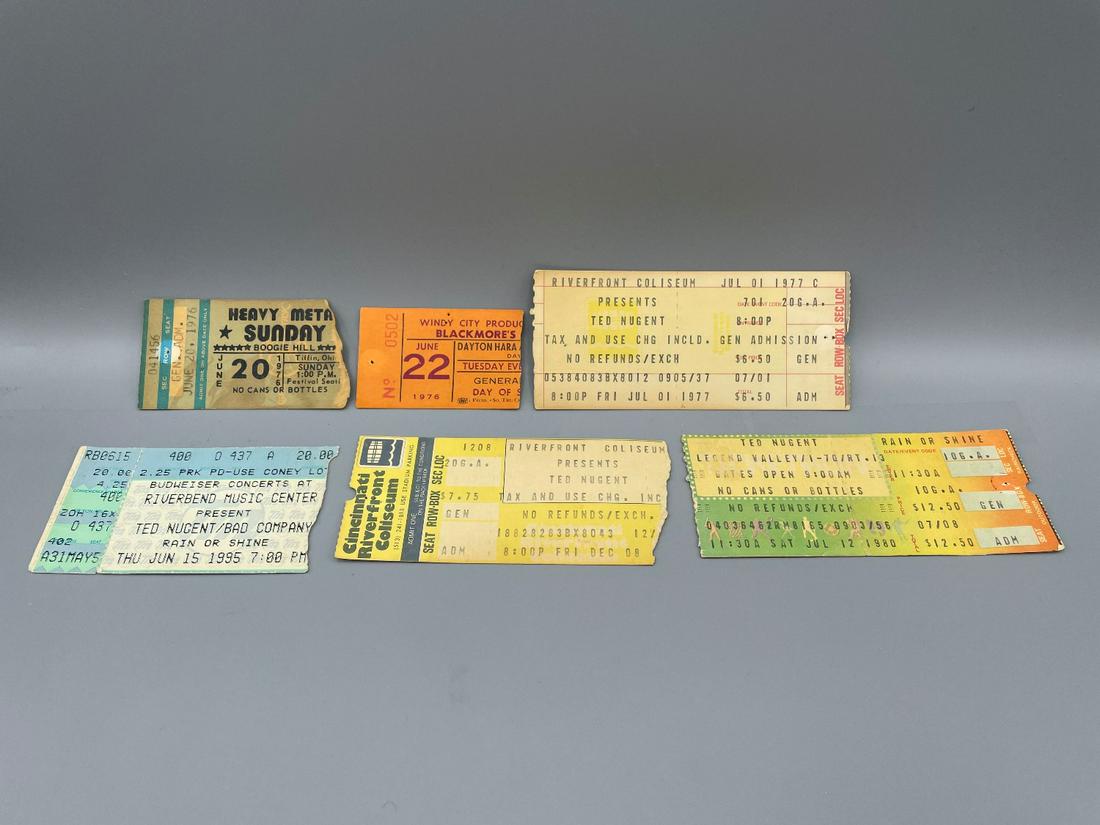 Ted Nugent Lot of 6 Ticket Stubs - 1976-1995 (1 of 8)
