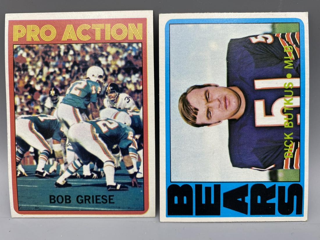 1972 Topps Dick Butkus #170 & Pro Action Bob Griese #132 (1 of 2)