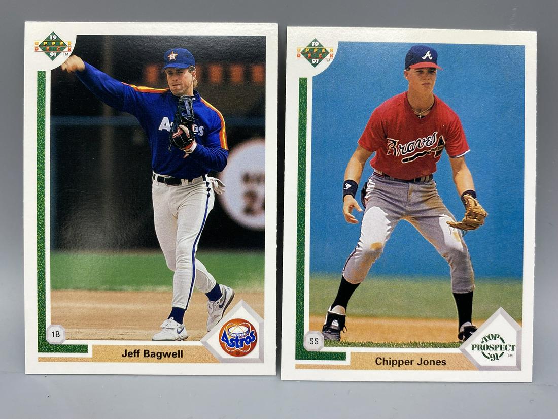 1991 Upper Deck Jeff Bagwell RC #755 & Chipper Jones RC #55 (1 of 2)