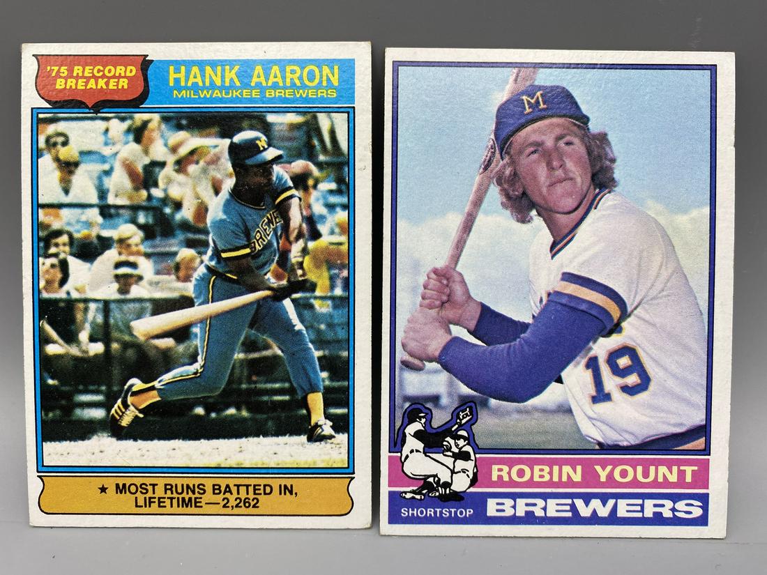 1976 Topps Robin Yount #316 & Hank Aaron '75 Record Breaker #1 (1 of 2)