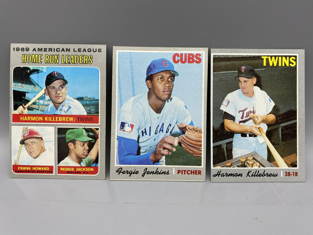 1970 Topps AL Home Run Leaders Killebrew/Howard/Jackson #66, Fergie Jenkins #240, & Harmon Killebrew (1 of 2)