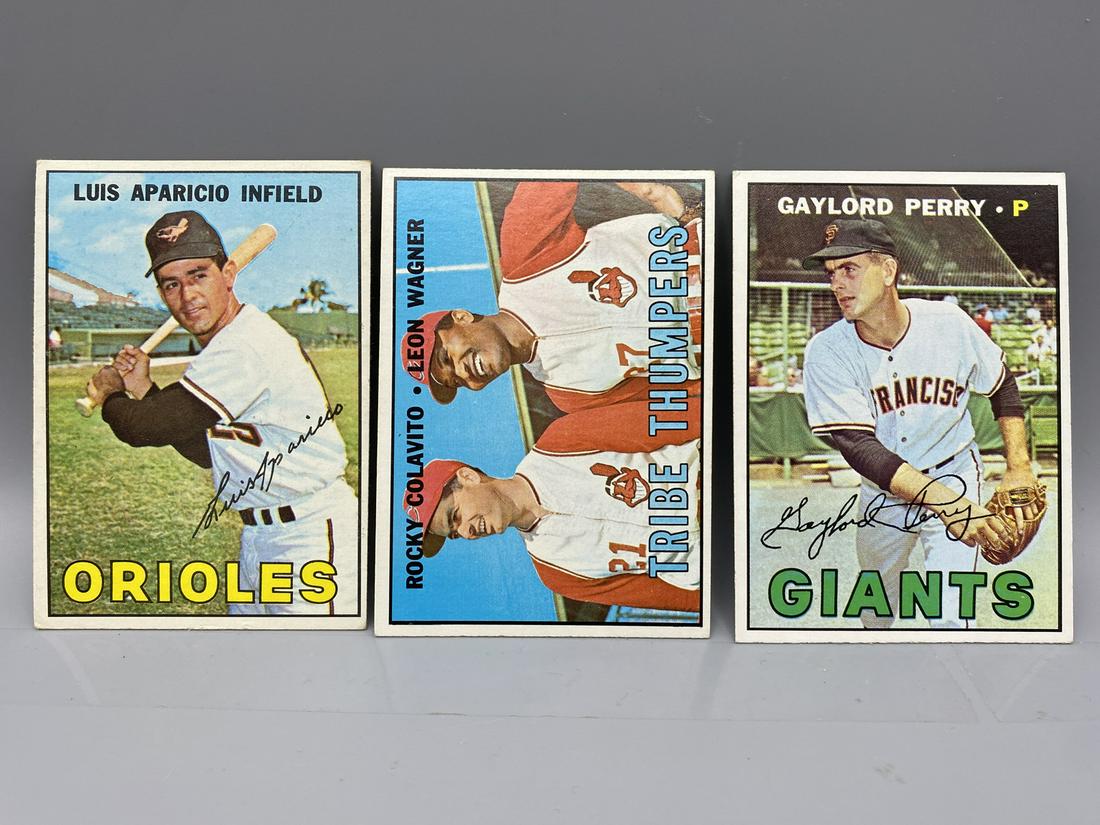 1967 Topps Luis Aparicio #60, Tribe Thumpers Rocky Colavito/Leon Wagner #109, & Gaylord Perry #320 (1 of 2)