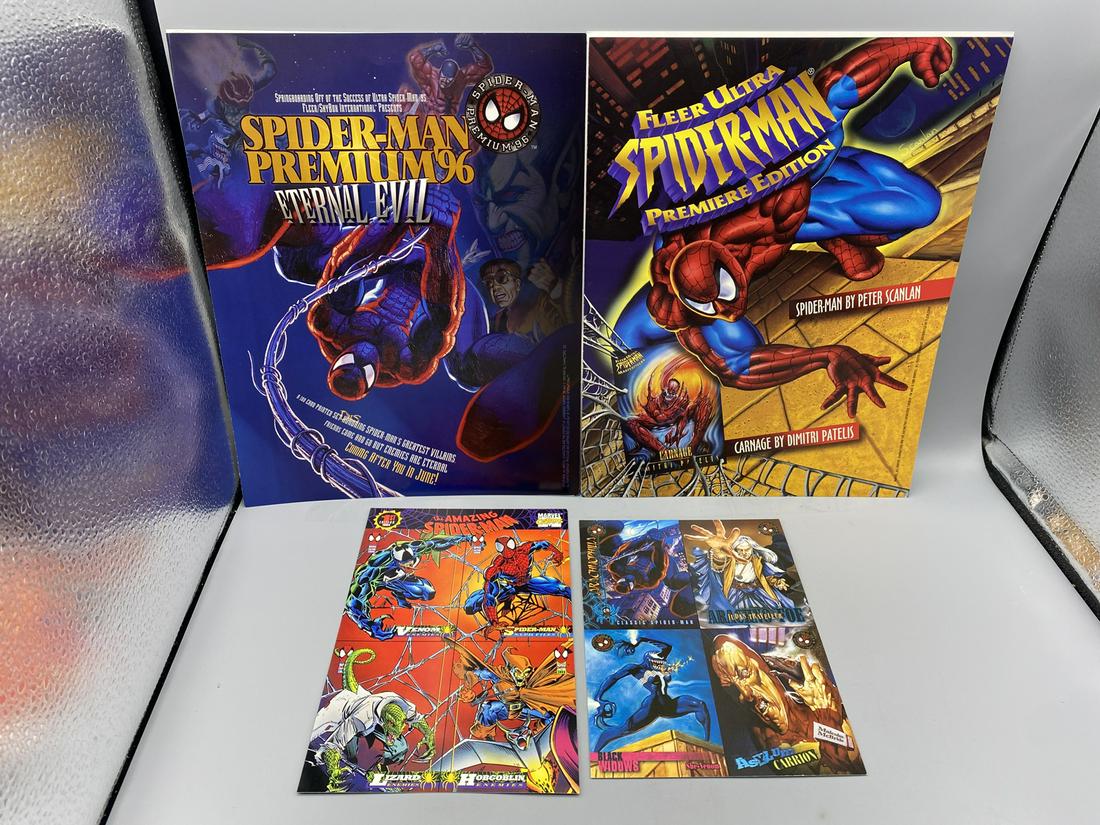 1996 Spiderman Premium Eternal Evil & Fleer Ultra Spiderman Premiere Edition Foldables W/ Uncut Card: 1996 Spiderman Premium Eternal Evil & Fleer Ultra Spiderman Premiere Edition Foldables W/ Uncut Card Sheets