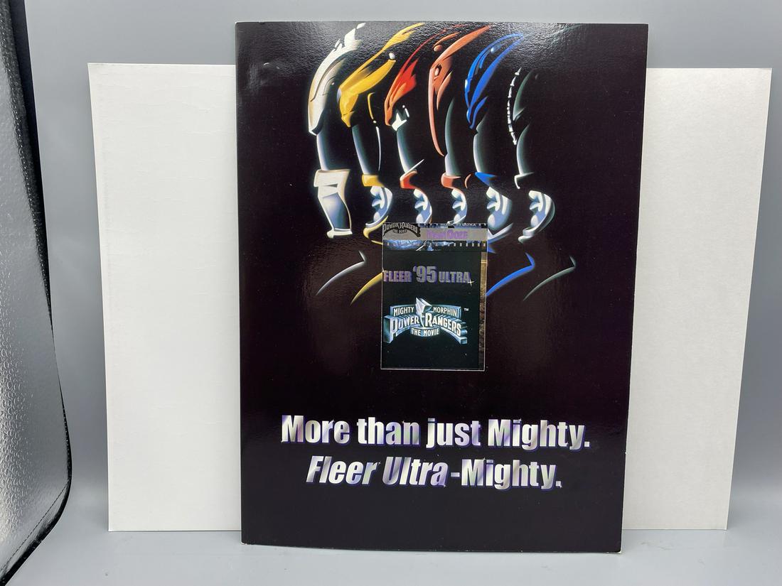 1995 Fleer Ultra Mighty Morphin Power Rangers Promo Pack W/ Press Release & Uncut Card Sheet (1 of 3)