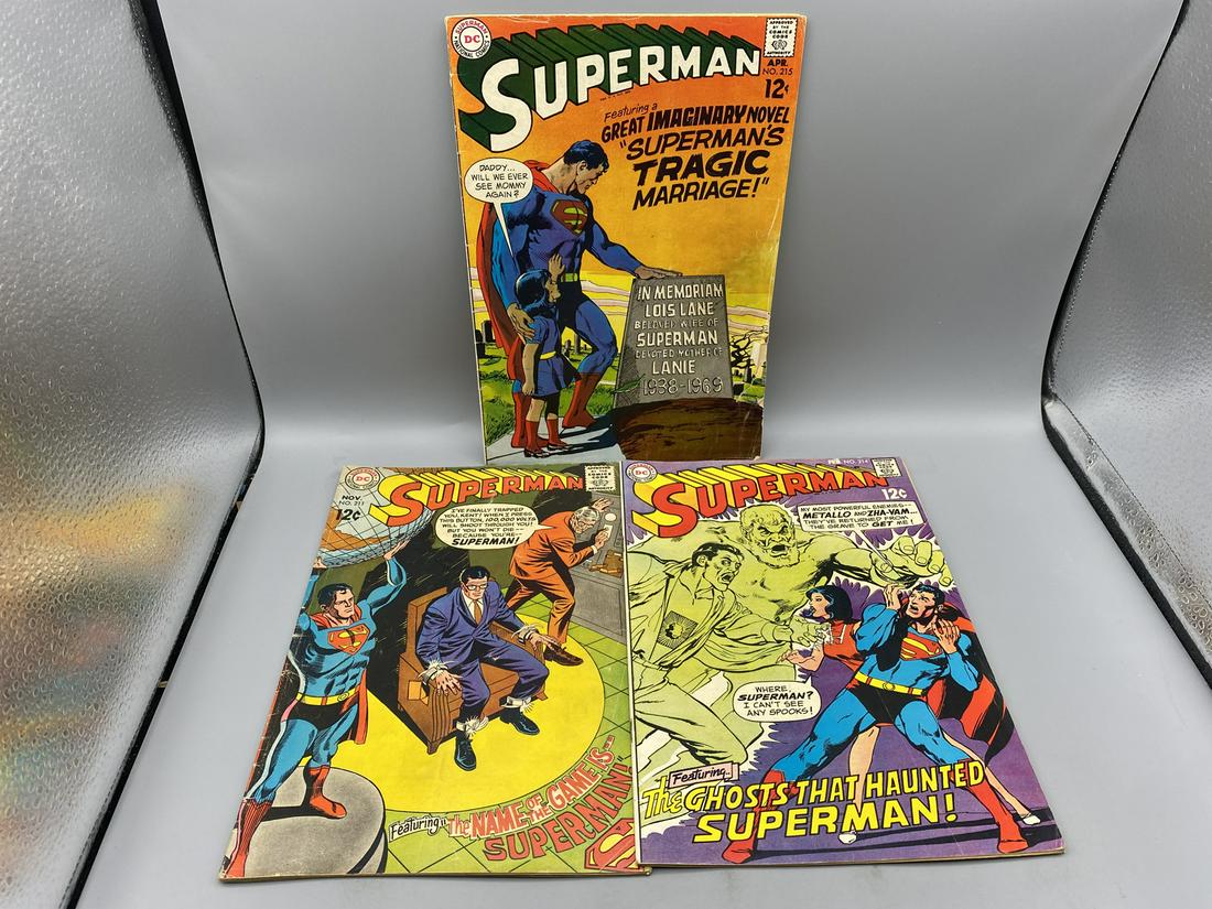 Superman #211, 214, 215 -  214 & 215 are Neal Adams Covers (1 of 2)