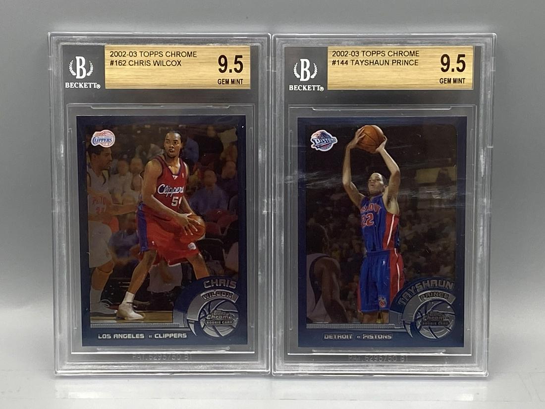 2002-03 Topps Chrome Chris Wilcox RC #162 BGS 9.5 & Tayshaun Prince RC #144 BGS 9.5 (1 of 2)