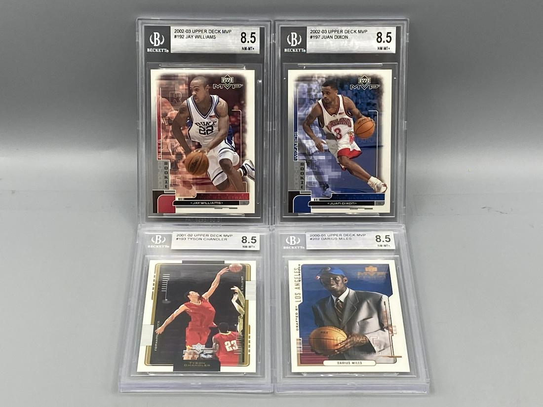 Lot of (4) 2001-02 & 2002-03 Upper Deck MVP RC's All Graded BGS 8.5 - Tyson Chandler RC (1 of 2)