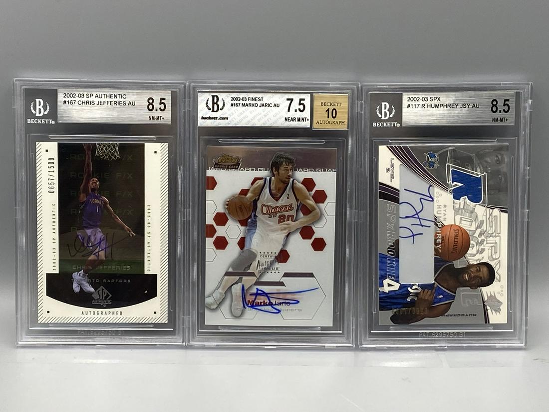 Lot of (3) Assorted BGS Graded Basketball Auto Rookie Cards (1 of 2)