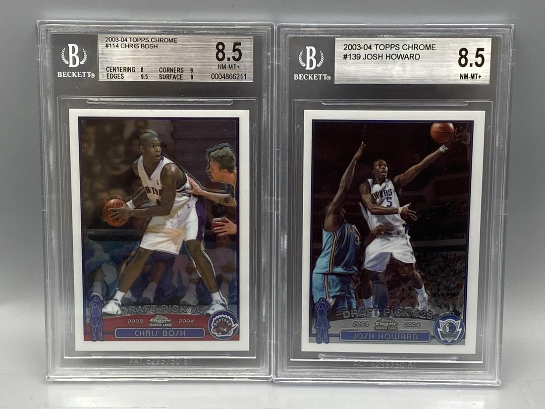 2003-04 Topps Chrome Chris Bosh RC #114 BGS 8.5 & Josh Howard RC #139 BGS 8.5 (1 of 2)