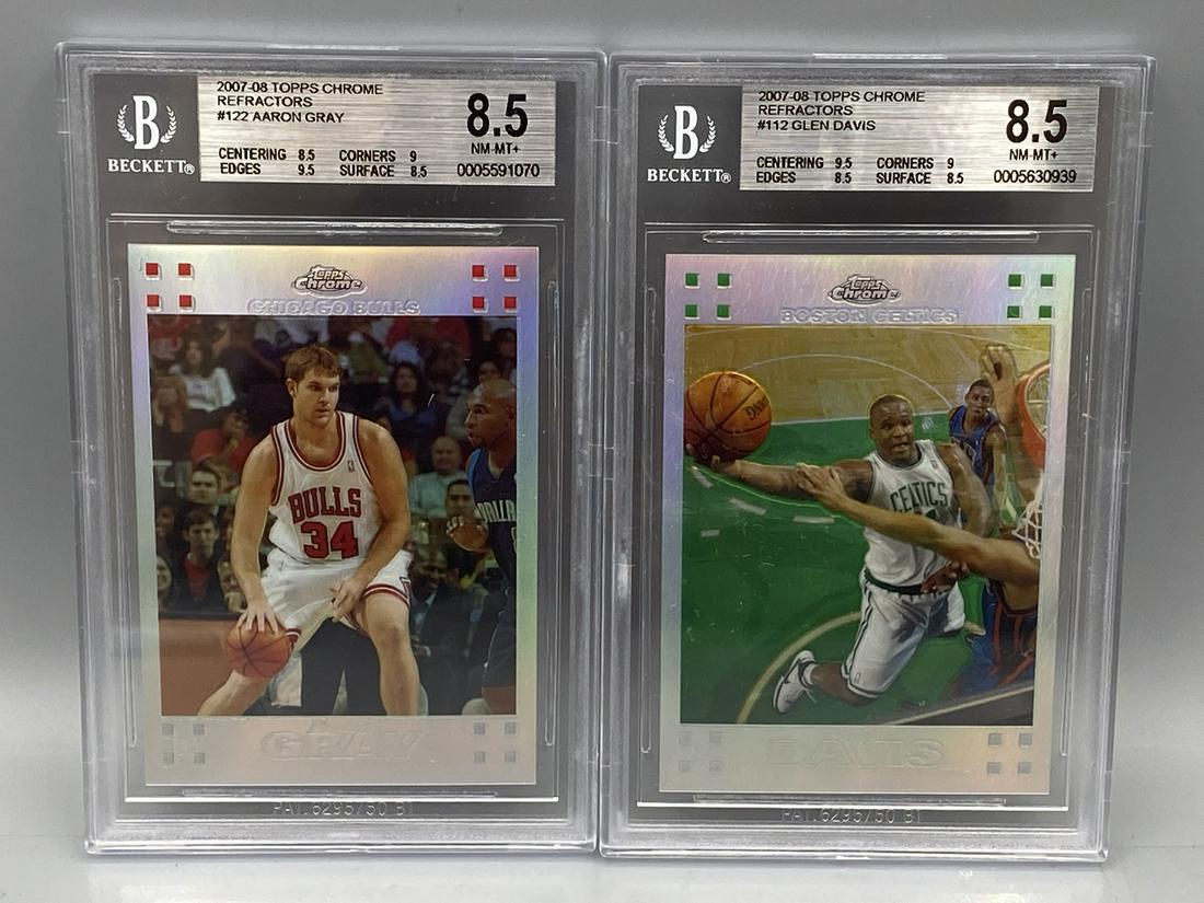 2007-08 Topps Chrome Aaron Gray RC Refractor #122 BGS 8.5 & Glen Davis RC Refractor #112 BGS 8.5 - (1 of 2)