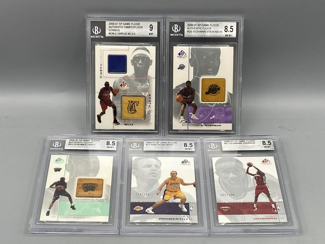 Lot of (5) 2000-01 SP Game Floor Assorted Cards BGS Graded (1 of 2)