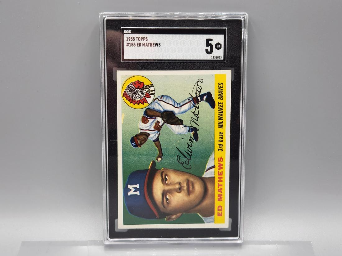 1955 Topps Ed Mathews #155 SGC 5 HOF (1 of 2)
