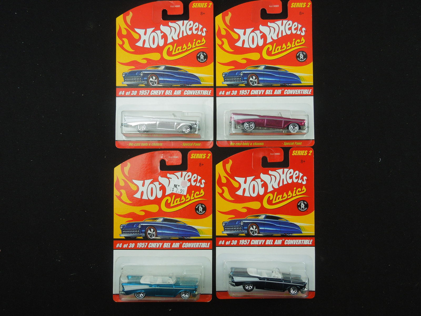 2006 Hot Wheels Classics Series 2 #4 1957 Chevy Bel Air Convertible in 4 Color Variations (1 of 1)