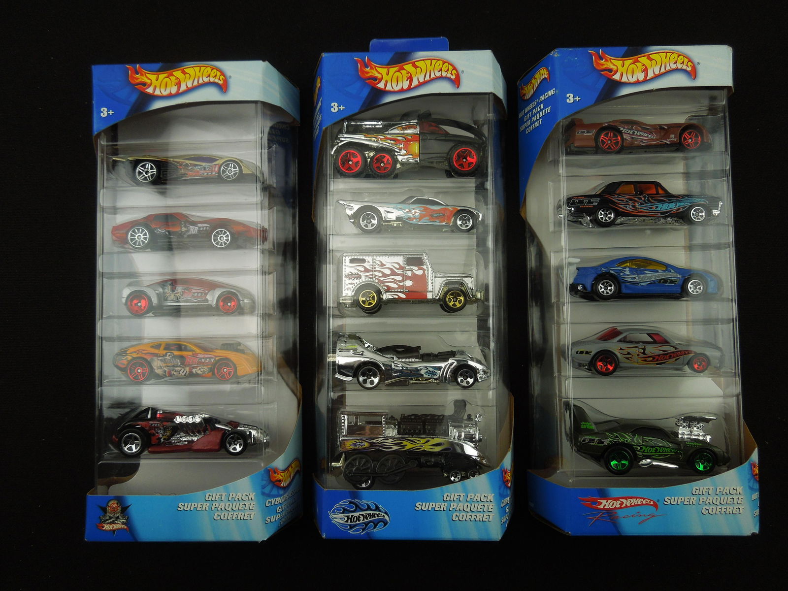 Lot of 3 5 Packs; Cyborg Assault, Chrome Burnerz, & Hot Wheels Racing (1 of 2)