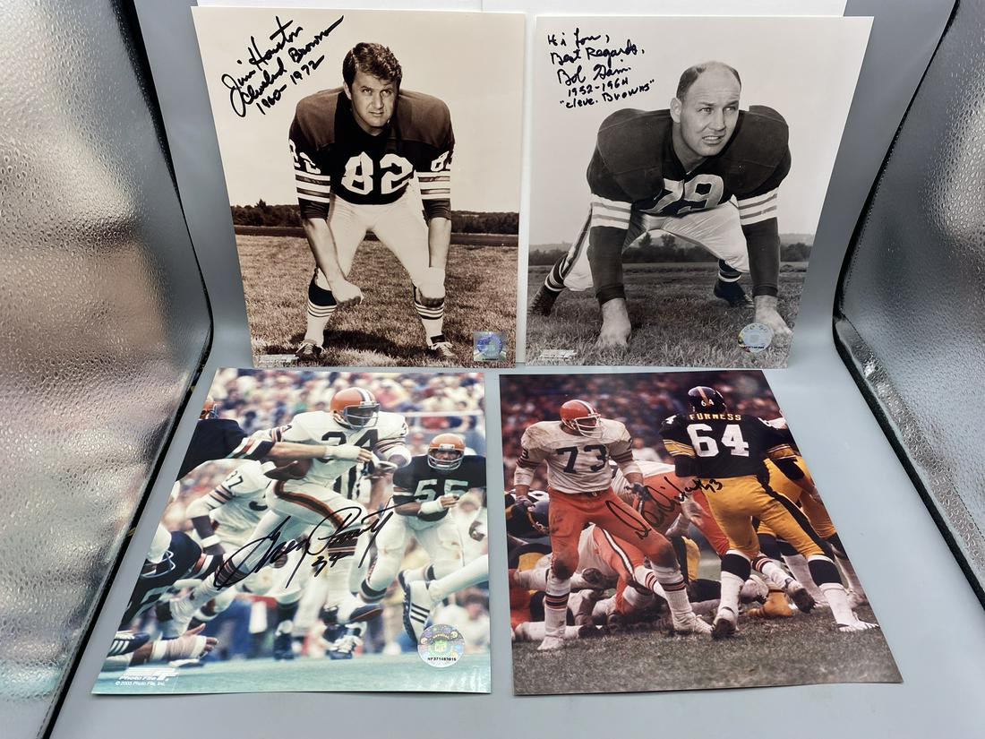 Lot of (4) Cleveland Browns Signed Photos - Jim Horton, Bob Gain, Greg Pruitt, Doug Dieken (1 of 4)
