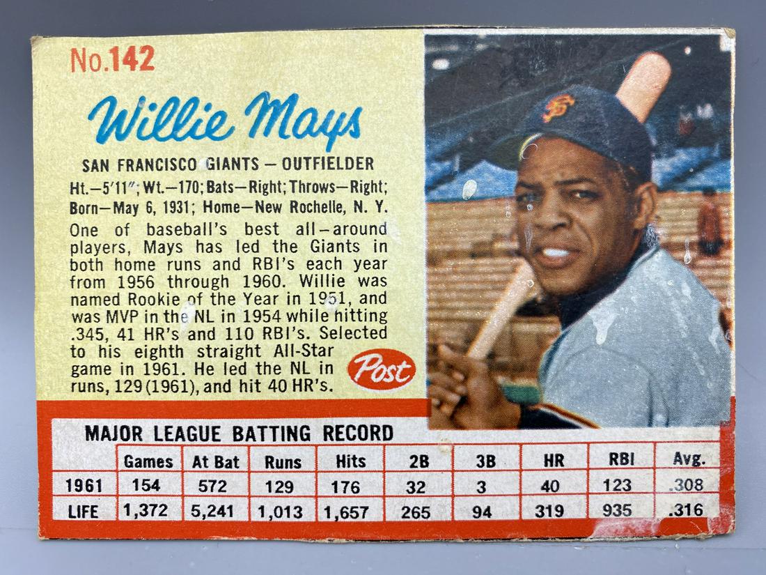 1962 Post Cereal Willie Mays #142 (1 of 2)