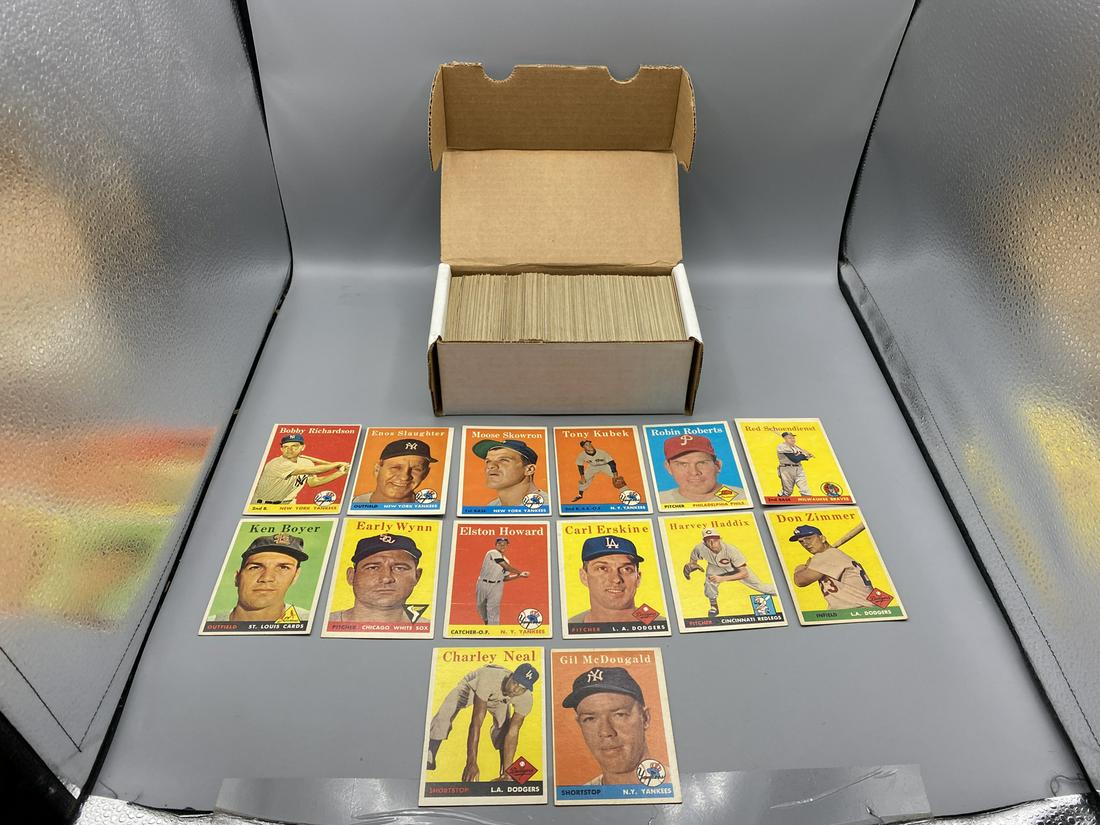 1958 Topps Baseball 320+ Card Partial Set W/ Some Stars - Low to Mid Grade Condition (1 of 9)