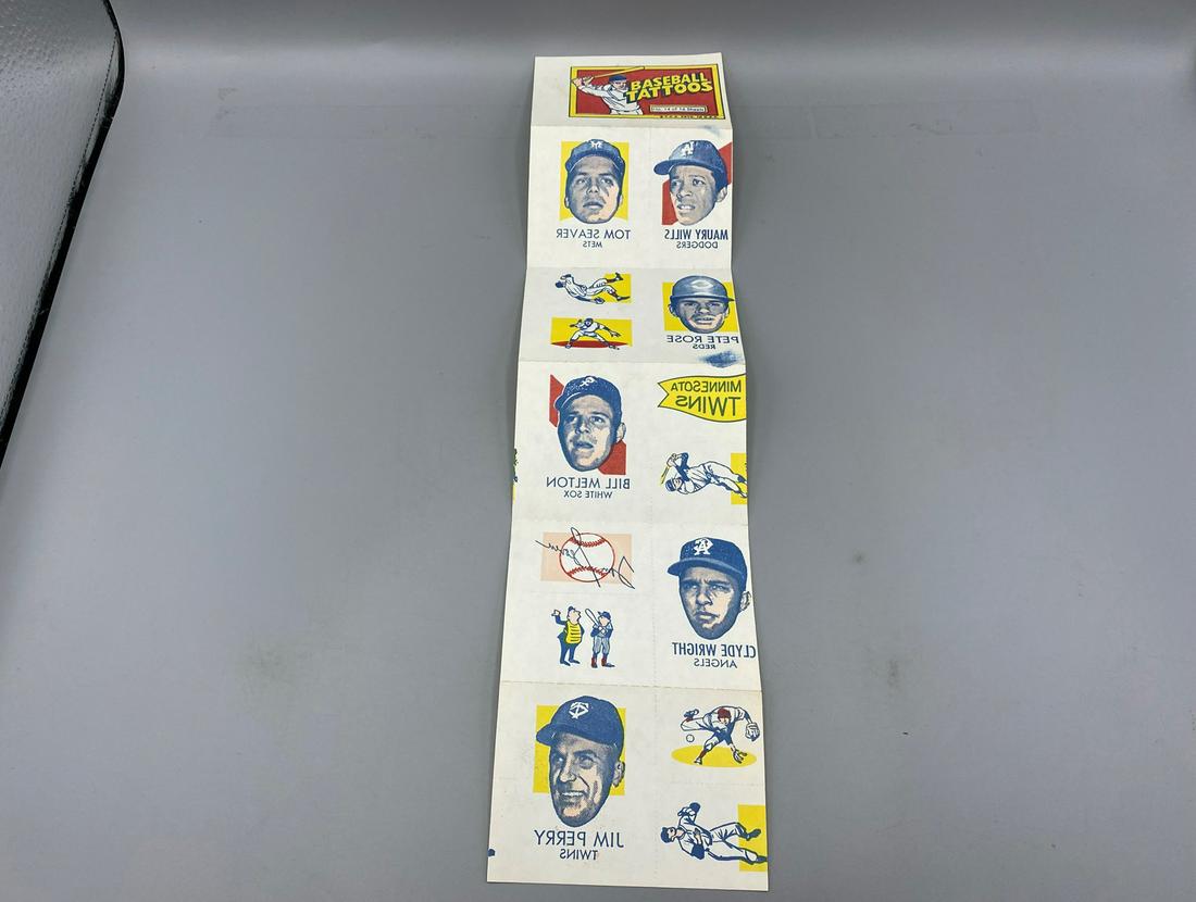 1971 Topps Tattoos Uncut Sheet - Pete Rose, Tom Seaver (1 of 2)