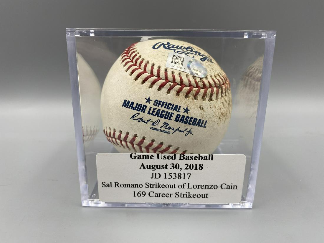 Cincinnati Reds MLB Authentic Game Used Baseball - Sal Romano Strikeout Baseball - August 30, 2018 - (1 of 3)