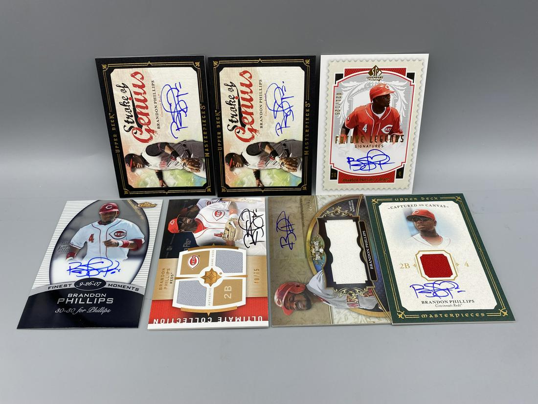 Brandon Phillips Cincinnati Reds Auto Cards - 7 Card Lot: Brandon Phillips Cincinnati Reds Auto Cards - 7 Card Lot
