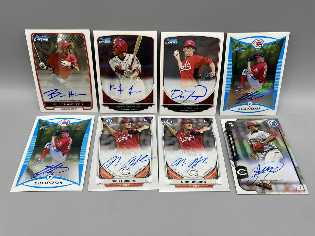 Lot of (8) Cincinnati Reds Rookie & Prospect Autos - Billy Hamilton: Lot of (8) Cincinnati Reds Rookie & Prospect Autos - Billy Hamilton